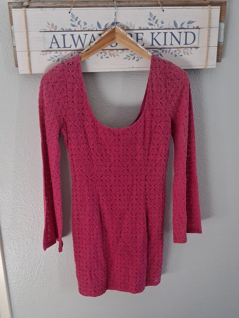 Crochet Scoop Neck Dress